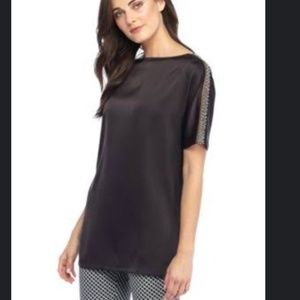 Limited Black Blouse with Beading NWOT Medium